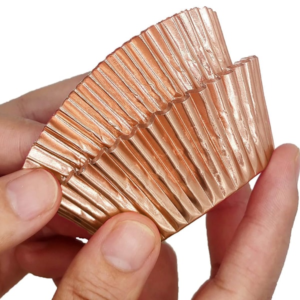 200 st Guld Folie Muffin Formar Standard Bakformar Muffin Pappersformar Rose Gold