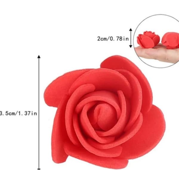 3,5 cm kunstige roser, 100-pak, DIY-skumblomsterknopper, dekorationsmateriale