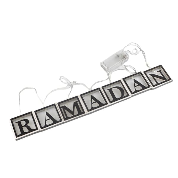 Ramadan LED Lyskæde Dekoration Træ Hul Bogstaver