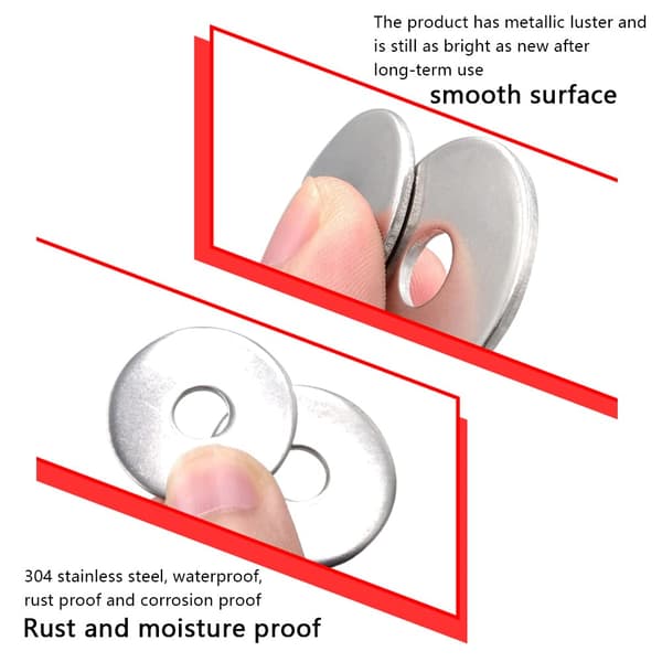 (8,6 mm x 24 mm), 10 st Förzinkade platta brickor av legerat stål