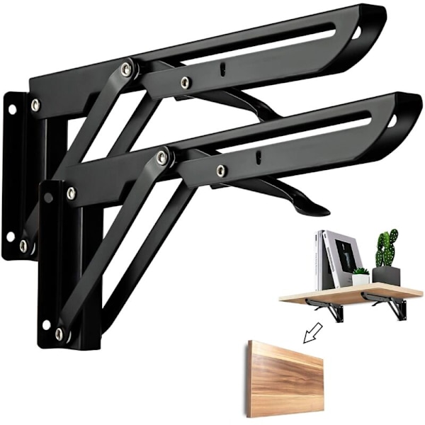 2-pack 250 mm, Fällbart Konsolfäste, Kraftigt Fällbart Metall S