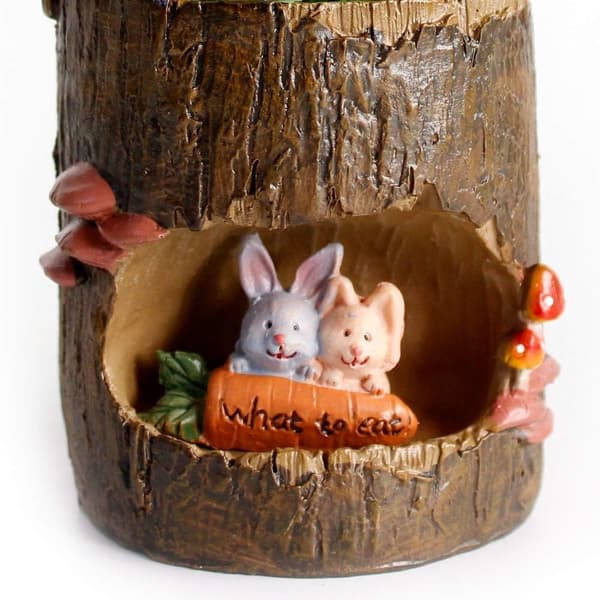 Blomkruka Succulent Planter Trähålskrukor Resin Blomväxt P