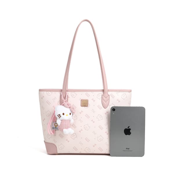 Hello Kitty Pink All-Over Print Mulepose: Pendler Skuldertaske med Stor Kapacitet / Laptoptaske til Studerende