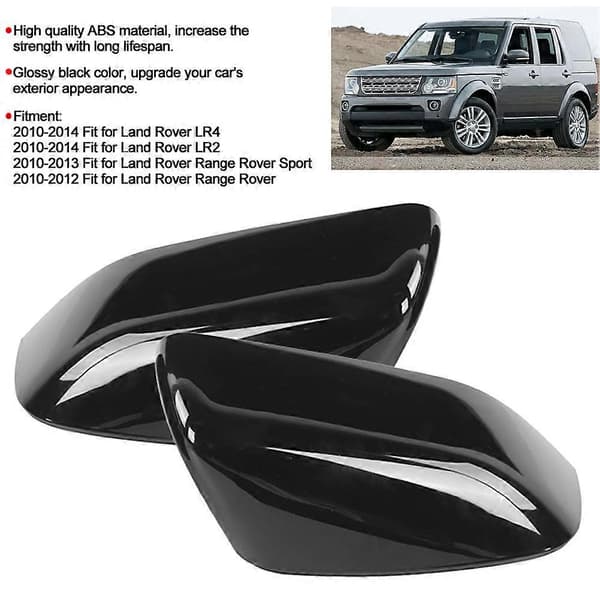 2 stk. speildeksler i blank svart, passer til Land Rover Range Rover Sport/LR2/LR4