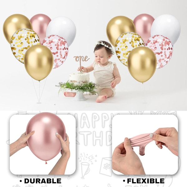 60 st 12-tums latexballong metallisk konfettiballongset