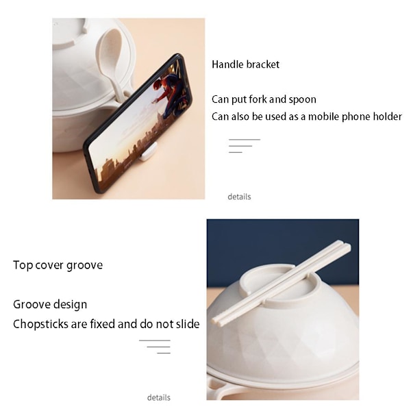 6 st Mikrovågsugn Ramen Kokare Ramen Skål Set  Snabbnudlar