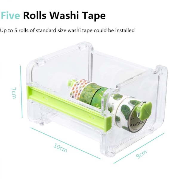 4-pack Klar Synlig Skrivbords Multi Washi Maskeringstejp Dispenser