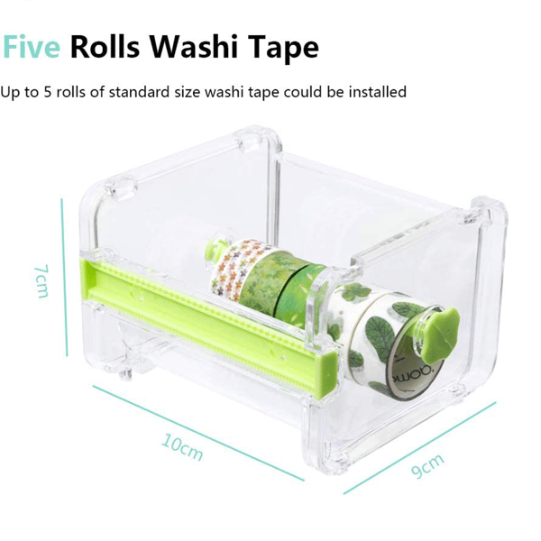 4-pak Klar Synlig Bord Multi Washi Maskeringstape Dispenser