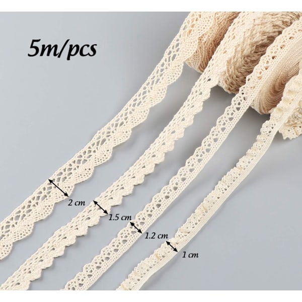 Stretch Floral Pattern Lace Trim Tan Fabric Elastic Lace