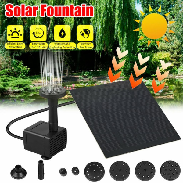 Solcellsdriven vattenpumpspanel Vattenfontän DIY Flytande pump med