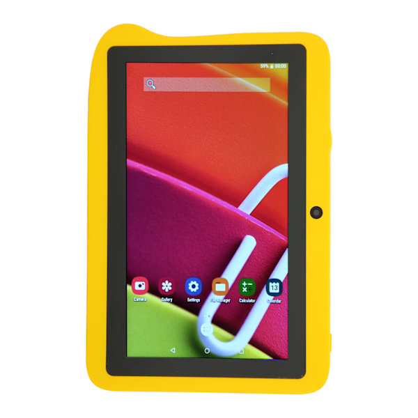 7 tums barnplatta MTK6592 8 kärnor CPU för Android 10.0 2GB RAM 32GB ROM 2.4G 5G WIFI IPS Portabel Platta 100‑240V Gul AU-kontakt