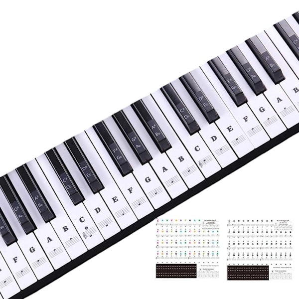 Greaked Transparent Piano Keyboard Sticker 88 Tangenter Elektronisk Keyboard Piano Klistermärke Svart