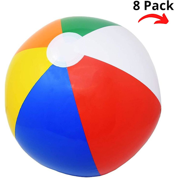 10 tum uppblåsbar strandboll - regnbågsfärgad simbassäng