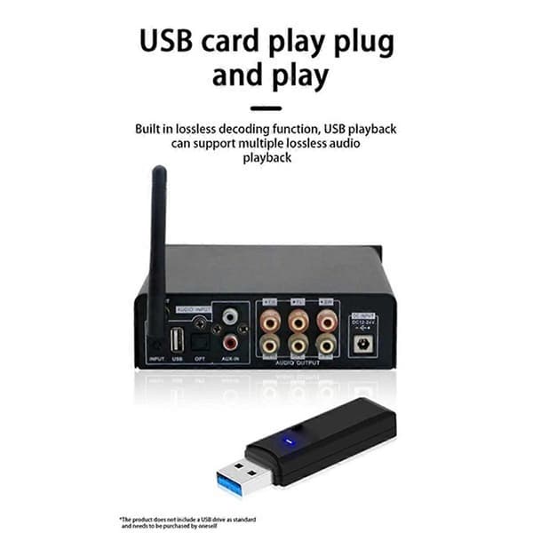 2.1-kanals effektforsterker for hjemmebruk Digital liten effektforsterker Feber Bil Bluetooth Stereo EU-plugg