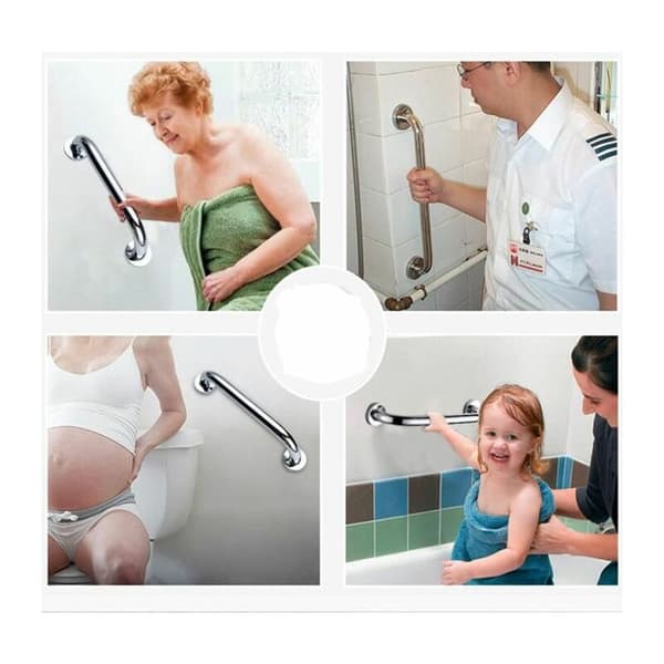 Badehåndtak 53cm Veggmontert Rustfritt Stål Grab Bar Håndkleholder