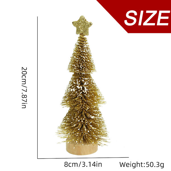 Mini Gold Christmas Trees Decorations Artificial Star Christmas