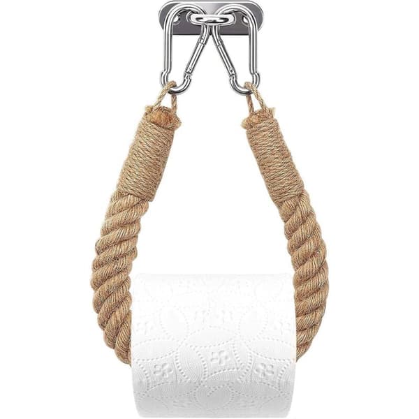 Toiletpapirholder, Hamp Reb Håndklædeholder til Badeværelse og Køkken