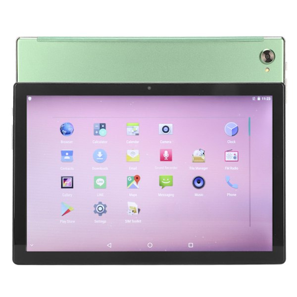10-tums surfplatta 8-kärnig CPU 6GB 256GB 6000mah Batteri För Android 11 2.4G 5G WIFI IPS-skärm Bärbar surfplatta 100–240V Grön EU-kontakt