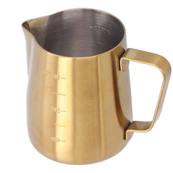 Mjölkskumningskanna för Latte Art, Premium Rostfritt Stål Kaffemjölkskummare med Örnpipdesign, Elegant Gyllene Espresso Ångkanna
