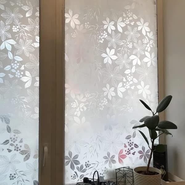 45x100CM, (hvitt blad dal mønster), 2 stk, blendingsgardin infinity wi