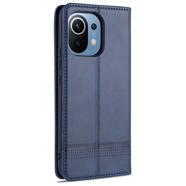 Xiaomi Mi 11 - AZNS Läder Flip Fodral - Blå Blue Blå