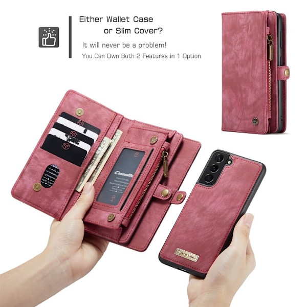Samsung Galaxy S21 Plus - CASEME 2-i-1 Multifunkti Red Röd