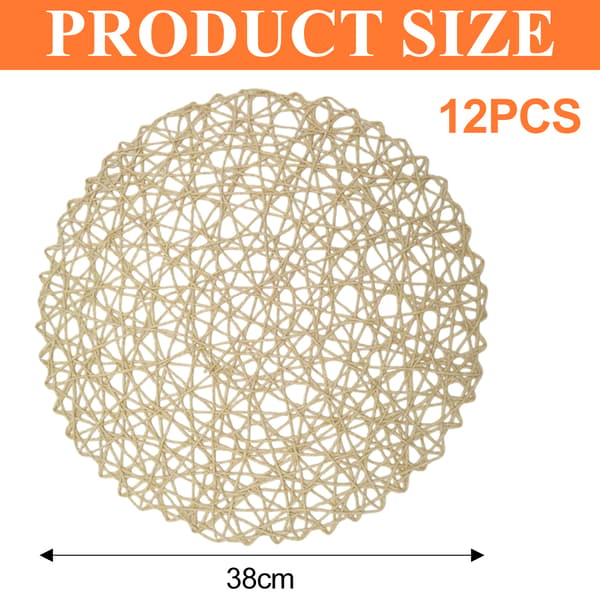 Pyöreä kudottuTabletti, luonnollinen liukueste ja lämmönkestäväTabletti, kudottu sisä- ja ulkokäyttöön tarkoitettuTabletti, kestävä Beige