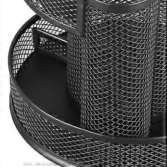 Roterende Penneholder Mesh 7 Rom Metall Skrivebordsorganisator