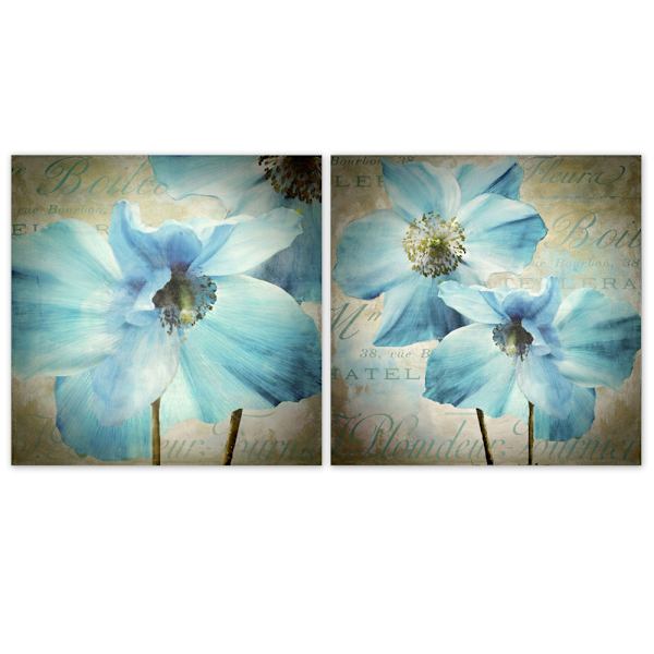 Vintage-inspirerad blommig dukväggskonst, tryckt bild