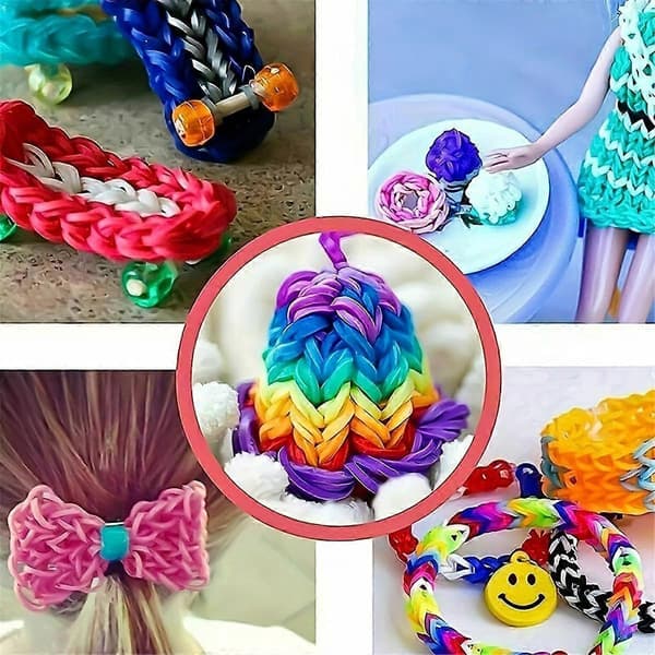 DIY Handgjorda Gummiband Vävlåda Armbandssats Leksaker för Stickning Elastiska Konst Hantverk Pärlade Leksaker Flickor