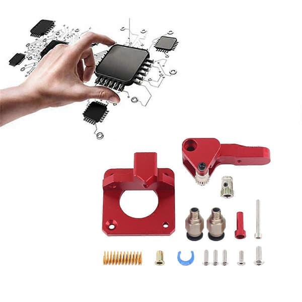 Opgrader Dual Gear Ekstruder til -10S PRO 3D Printer Ekstruder 1,75 mm Aluminium Drev Føde Dobbelt Remskive
