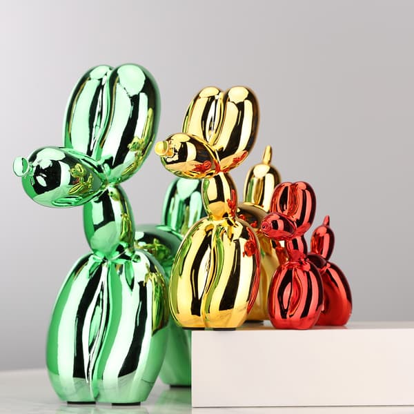 Blank Glanspläterad Ballong (Orange, 17cm) Hundestatue Samlarobjekt