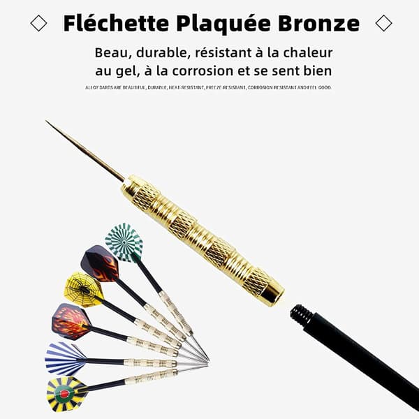 Sæt med 18 dartpile i rustfrit stål med stålspids - 14 g