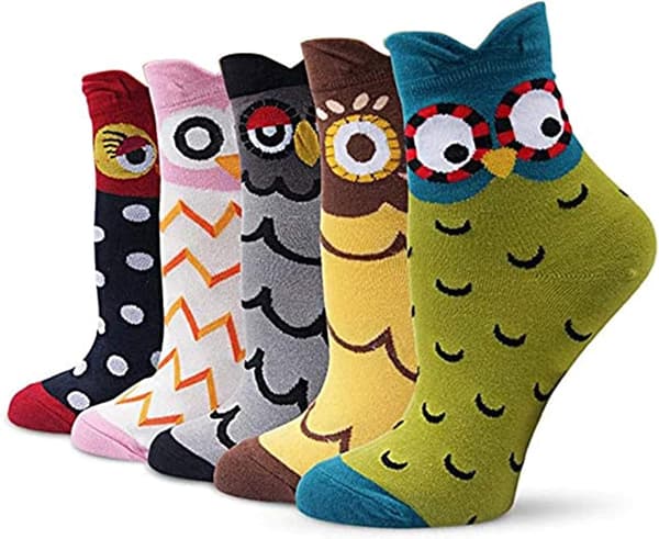 Sokker for kvinner, bomullsstrømper, termiske sokker, unisex sokker, søte dyr