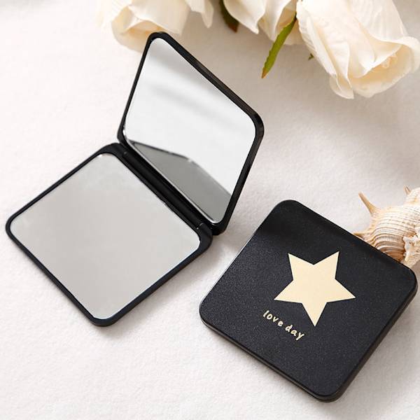 Ljus resemakeup spegel, 1x/10x förstoring, kompakt,