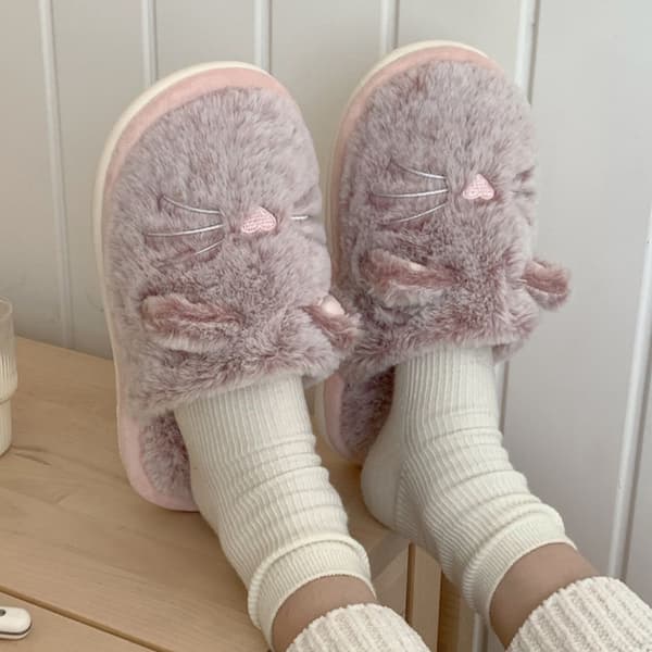 Hjemmesko til kvinder Fuzzy Søde Dyr Memory Foam Indendørs Hjemmesko Påske Thanksgiving Jule Hjemmesko