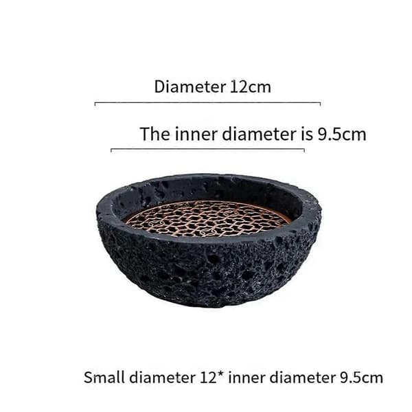 Japansk Planet Vulkansten Kunstnerisk Fad Pendul Skaldyr Sushi Sashimi Isplade Røgplade, 12CM