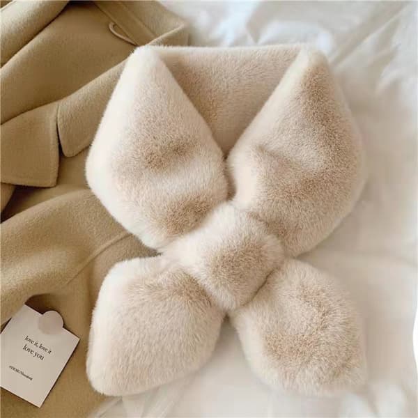 Fular esarfa, Kunstpels, Beige
