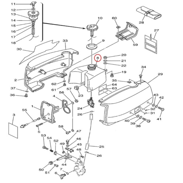 Mini Motorcykel Bränsletank ABS Plast Lättviktsdesign Universell Passform Hållbar Användning Tanklock Slagtålig Utrymmesbesparande Design Enkel Påfyllning
