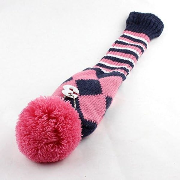 Golf Knit 3pcs Headcover Set Vintange Pom Pom Sock Covers 1-3-5