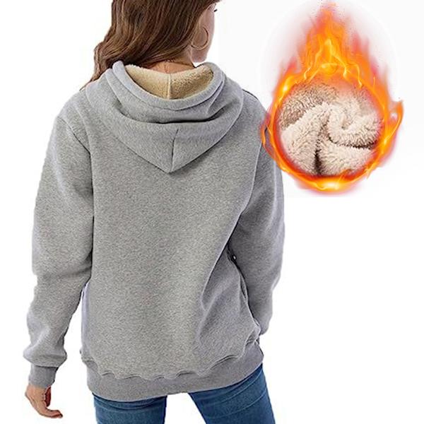 Casual Vinter Varm Fleece Sherpa Foret Pullover Hættetrøje til Kvinder