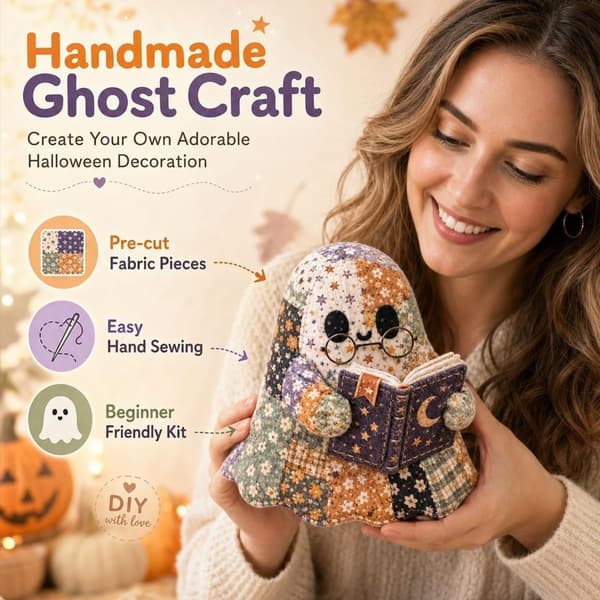 Halloween DIY patchwork sæt, sød spøgelsesplys syning, velegnet til håndlavede dekorative gaver, dedikeret til håndarbejdsentusiaster stil 7 style 7