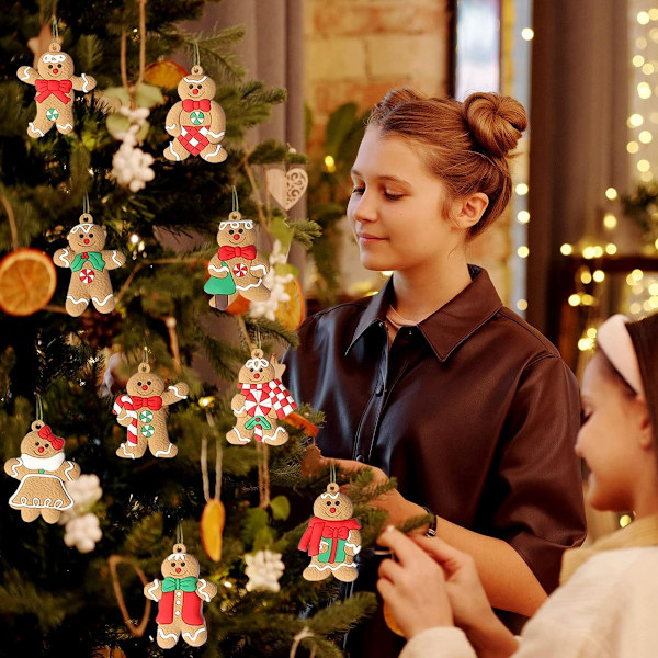 Julgransprydnader i plast, pepparkaksgubbar - Juldekorationer Style 3