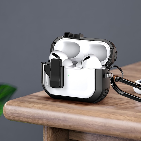 DUX DUCIS För AirPods 4 Fodral PC+TPU Bluetooth Fodral / Skal med krok Svart