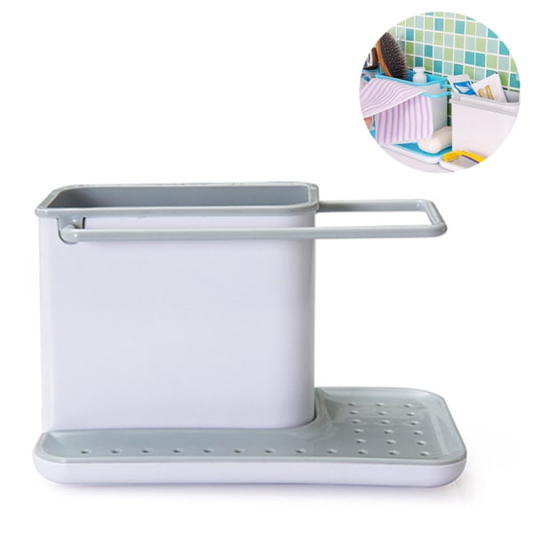 Förvaring av köksredskap Diskbänk Svamphållare Organizer Grey