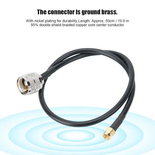 UHF-kontakt till SMA-kontaktadapter, koaxialkabel för amatörradioantenn, flexibel RG-58U-kabel med låg förlust, högfrekvensstöd för VHF, UHF
