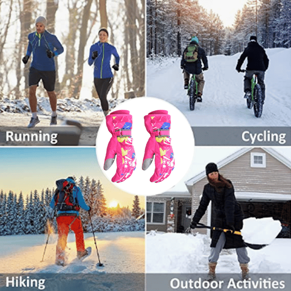 Unisex Vanntette Vindtette Vinter Varme Snøbrett Skihansker Rose red L