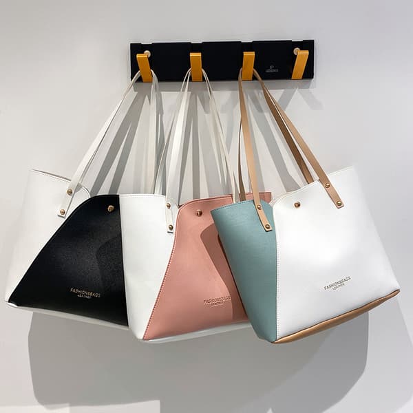 Fashion Tote Damväskor Shoppingväskor Trendiga Hundratals Mammaväskor (Blå)