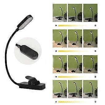 Læselampe, fleksibel klem lampe, USB genopladelig, mini natlampe