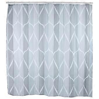 Polyester Duschdraperi Vattentätt Badrumsgardin + Hängande Krokar (Grå, 1.8 x 1.8M)